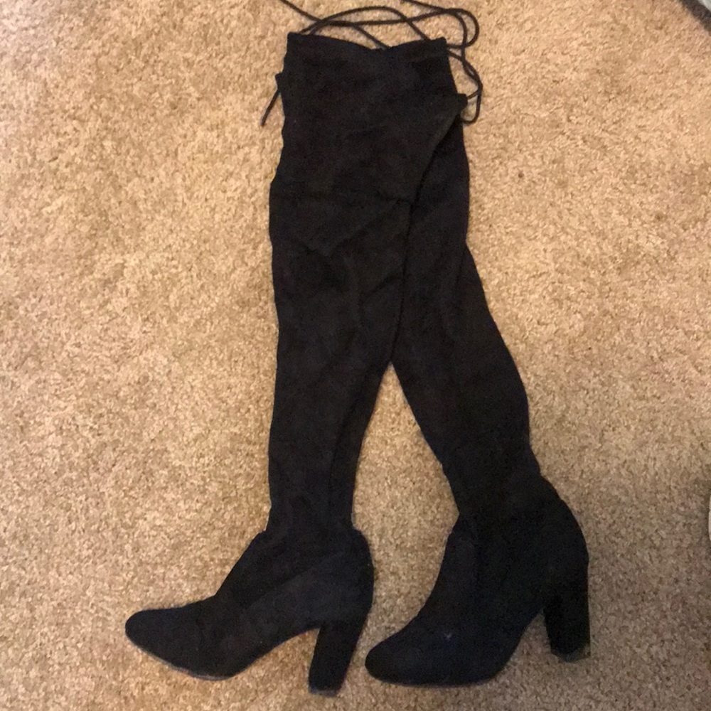 Black knee high boots